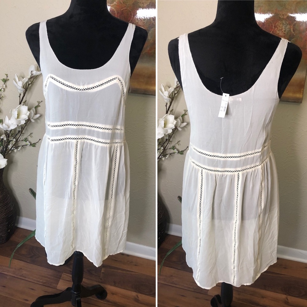 Madewell Broadway & Broome Ivory Sheer Tunic Dress